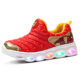 Kid Boys  Spring Autumn LED Luminous Mesh Sneakers Light Up Shoes