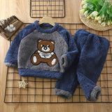 Kid Baby Boy Girl Winter Flannel Warm Homewear Pajamas