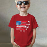 Kid Girl Boy 250th Anniversary Independence Day Printed Comfortable Casual T-Shirt