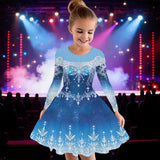 3-12Y Kid Girls Autumn Winter Long-sleeved Princess Dresses