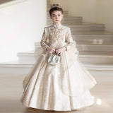 2-12T Kid Girls High-end Light Luxury Niche Host Birthday Princess Dresses
