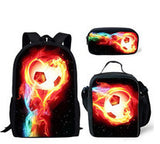 Kid School Satchel Street Tide Basketball Football Three-piece Set Schoolbag