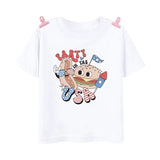 Kid Boy Girl American Dude Printed July 4th Independence Day Short Sleeve T-Shirt