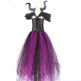 Halloween Feather Shoulder Kids Dress Festive Cosplay Costume