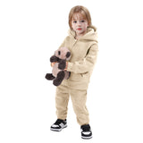 Kid Boy Girl Suit Fleece Thick Sports 2 Pcs Sets