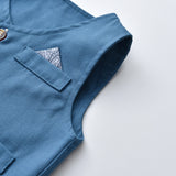 Kid Baby Boy Floral Long-sleeved Cotton Gentleman Suspenders 3 Pcs Sets