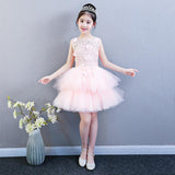 Kid Girls Evening Princess Trailing Wedding Tutu Host Dresses