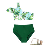 Family Matching Parent-child Split High Waist Bikini Swimsuit