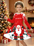 3-12Y Kid Girl Christmas 2026 Autumn Winter Long-sleeved Dresses