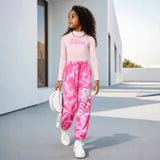 INS Kid Girls Spring Autumn Fashion Tie-dye Long-sleeved Casual Suit 2 Pcs Set