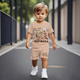 2026 New Sports Style Round Neck Short-sleeved Shorts Set Is Loose and Comfortable