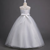 Kid Girl Flower Long Mesh Princess Birthday Show Dress