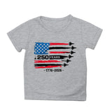 Kid Girl Boy 250th Anniversary Independence Day Printed Comfortable Casual T-Shirt