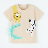 Kid Baby Boy Summer Short-sleeved Fashion Dinosaur Crew Neck T-shirt