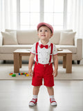 Baby Boy Summer Gentleman Suit  Bow Tie Climbing  5 pcs Sets