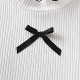 3-10Y Kid Girls Black White Classic Matching  Fashion Trend 2 Pcs Set