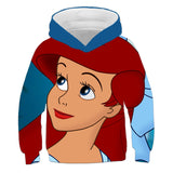 1-12T Kid Baby Girl Mermaid 3D Digital Printing Hoodie