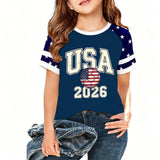 Kid Boy Girl USA Independence Day 250th Anniversary Short Sleeve T-Shirt Tops