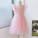1-5T Kid Baby Girls Flying Sleeve Flower Performance Dress
