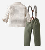 6M-8T Kid Baby Boy Long-sleeved  Gentleman Performance 4 Pcs Set