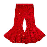 3M-6T Kid Baby Girls Fashion Stretch Sequins Flared Pants
