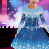 3-12Y Kid Girls Autumn Winter Long-sleeved Princess Dresses