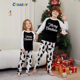 Family Matching Christmas Bear Letters Parent-child Pajamas