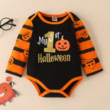 Baby Halloween Pumpkin Print Long Sleeve 3 Pcs Sets