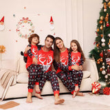 Family Matching Alphabet Snowflake Deer,Christmas Parent-child Loungewear Pajamas