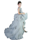 2-12T Kid Baby Girls Evening Princess Catwalk Trailing Wedding Dresses