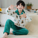 Kid Baby Boy Flannel Loungewear Autumn Winter Pajamas