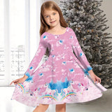 Girls Dress Romantic Color Playful Cartoon Cute Girls Dress