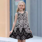 Sleeveless Crew Neck Vest Dress Fashion 3d Print Kids Girl