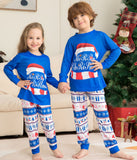 Family Matching Striped Letter Christmas Parent-child Loungewear Pajamas