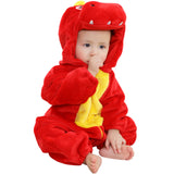 3M-5T Kid Baby Boy Girl Flannel Dinosaur Cartoon Hooded Climbing Loungewear Pajamas