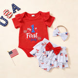 Baby Girl Ins Summer Cute Independence Day 3Pcs/ Set