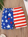 Independence Day Kid Baby Boys Summer Sleeveless Vest Star Stripe 2Pcs/Set