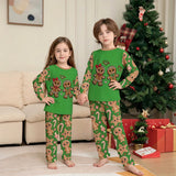 Family Matching Parent-Child 3D Printing Christmas Crew Neck Long Sleeve Pajama Homewear