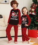 Family Matching Letter Plaid Printed Christmas Parent-child Loungewear Pajamas