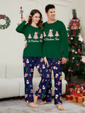 Family Matching Christmas Tree Snowman Letter Parent-child Loungewear Green Pajamas