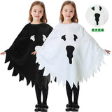 Halloween Children's Costume White Black Luminous Ghost Glow Cloak Shawl Party Dress Up