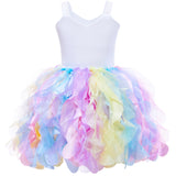3-10T Kid Girl Rainbow Mesh Princess Halloween Ballet Dresses