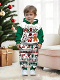 Autumn New Comfortable Casual Boys' Animal-patterned Hooded Sweatshirt and Long Pants