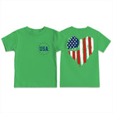 Kid Boy Girl USA Independence Day Printed Crew Neck Short Sleeve T-Shirt