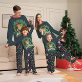 Family Matching Halloween Cartoon Pattern Print Loungewear Pajamas