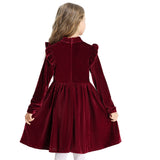 4-10T Kid Girl Long Sleeve Christmas Party Dresses
