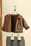 1-8T Kid Baby Boy Rantuo Fleece Leather Jacket Coats Top
