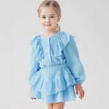 Kid Baby Russian Girls Cotton Flying Sleeve 2 Pcs Set