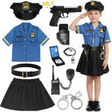 3-12Y Kid Boy Girl Police Uniform Halloween 12 Pcs Set