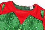 2-12T Kid Baby Girl Christmas Green Costume Party Performance 4 Pcs Set